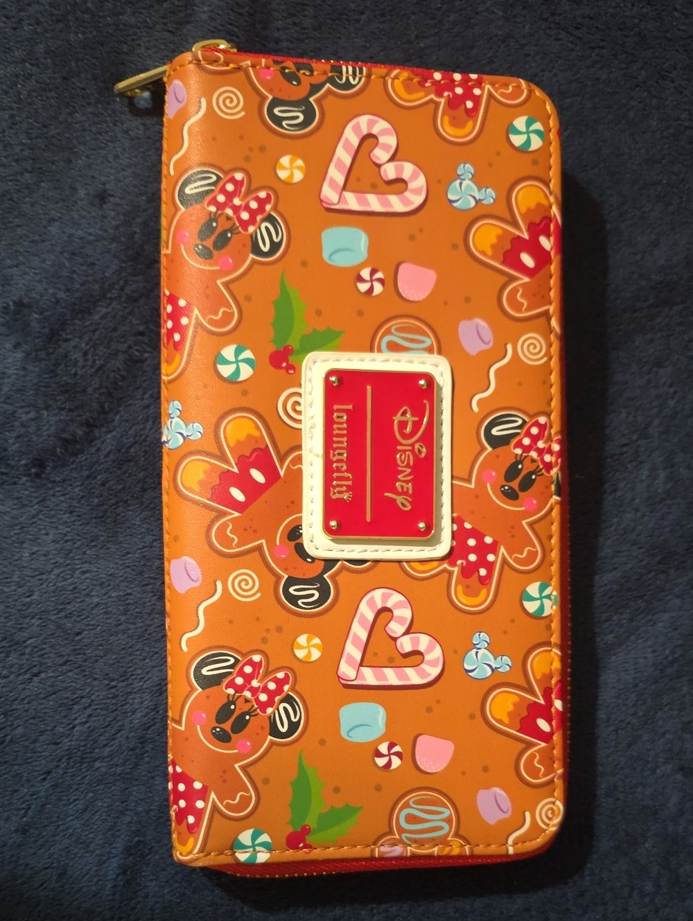 Loungefly Orange Minnie Gingerbread Zip Around Phone Wallet